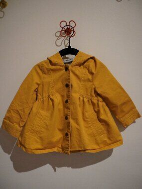 Aspen Kids 18M Yellow Cinched Jacket Pockets 100% Cotton
